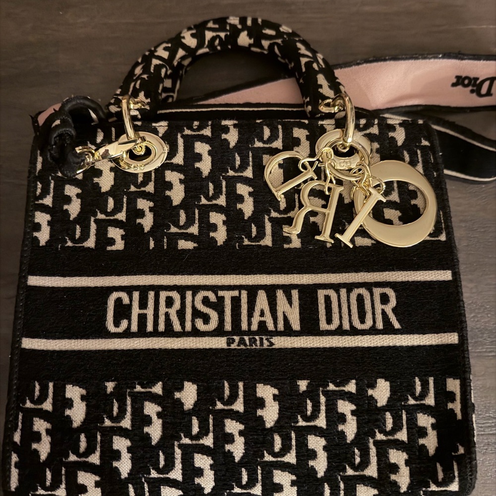 Dior Black and Cream Mini Bag with Gold Accents